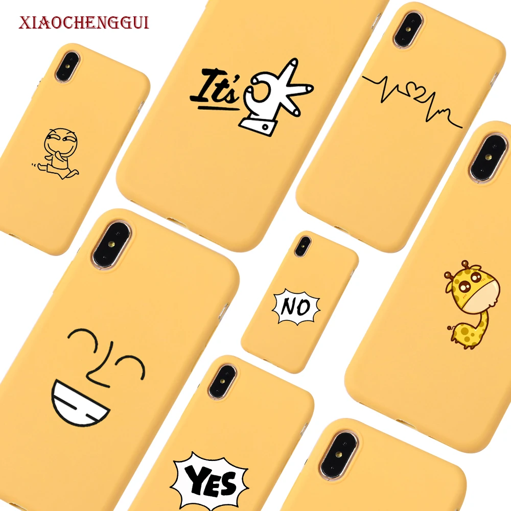 

Cute Cartoon Fawn Phone Soft Case For iphone 7 6 6S 8 Plus 5S 5 Case For iphone X XR MAX XR Funny Animal Yellow Back Cover Capa