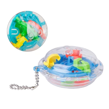 

36 Barriers Mini 3D Spherical Labyrinth Magic Maze Ball Puzzle Toy Keyring Chain W30