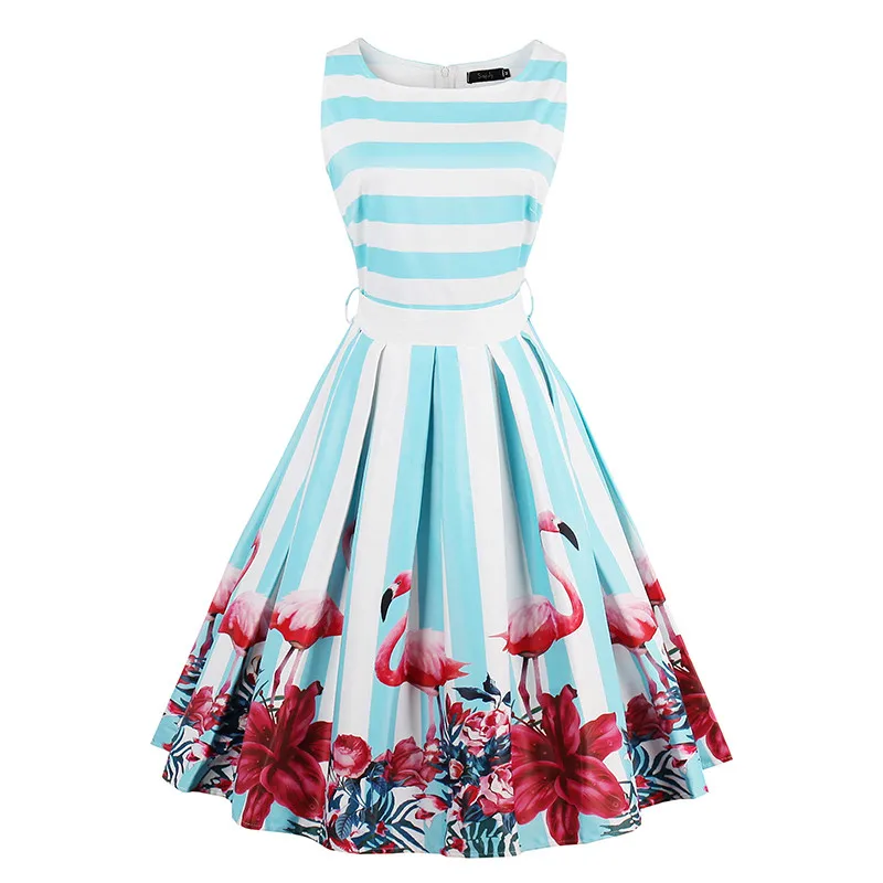 

Sisjuly Women Summer Light Blue Dress Women Clothes Green Knee-Length Female Dress Sleeveless A-Line Girls Dress
