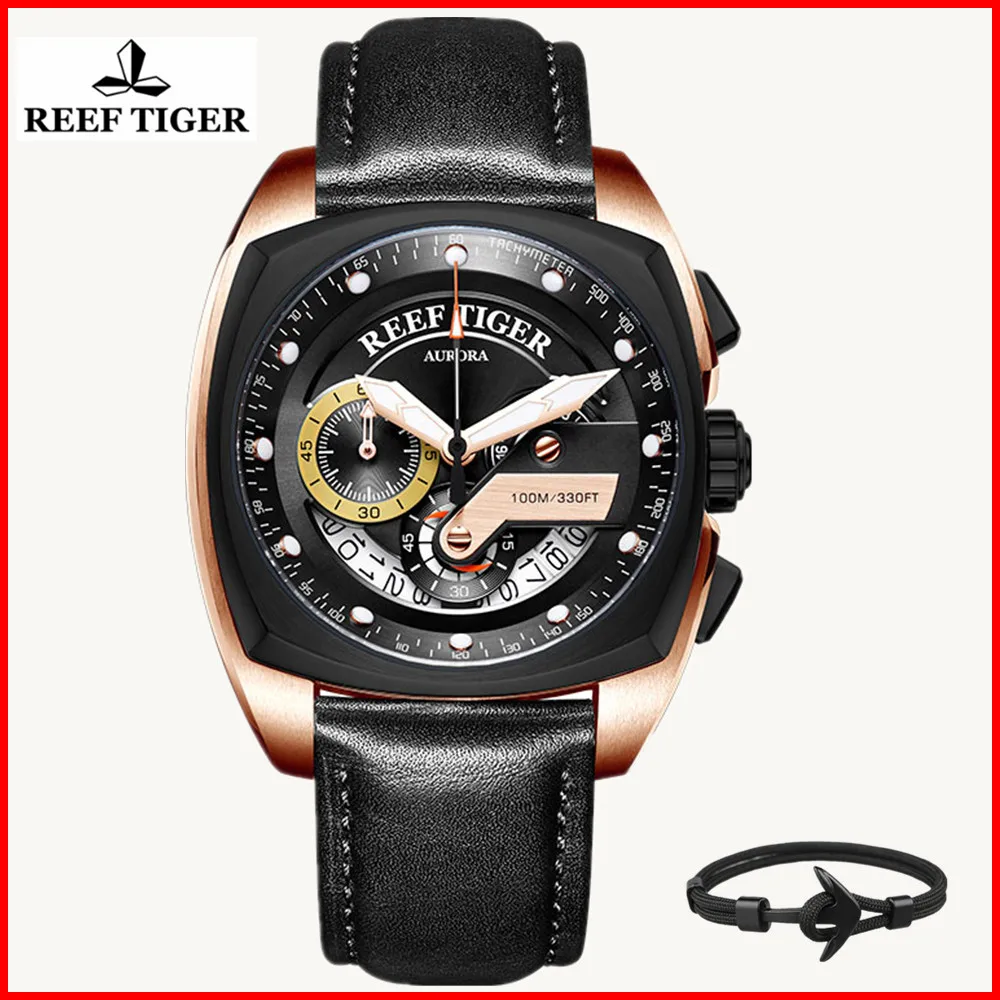 

2019 Reef Tiger/RT New Fashion Sport Watch Men Chronograph Quartz Watches Military Waterproof Watch relogio masculino RGA3363