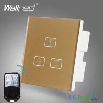 

High End 3 Gang Remote Dimmer Switch Wallpad Gold Glass Switch Led 3 Gang 2 Way Remote Touch Dimmer Dimming Control Wall Switch