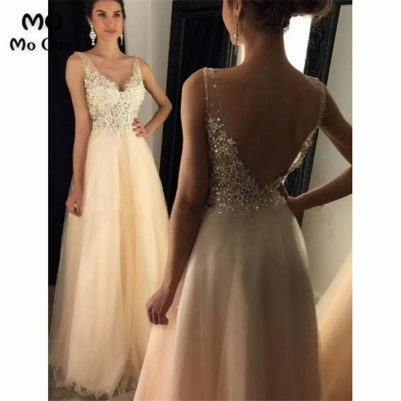 A-Line Prom Dresses, Lace Prom Dresses, Prom Dresses Long