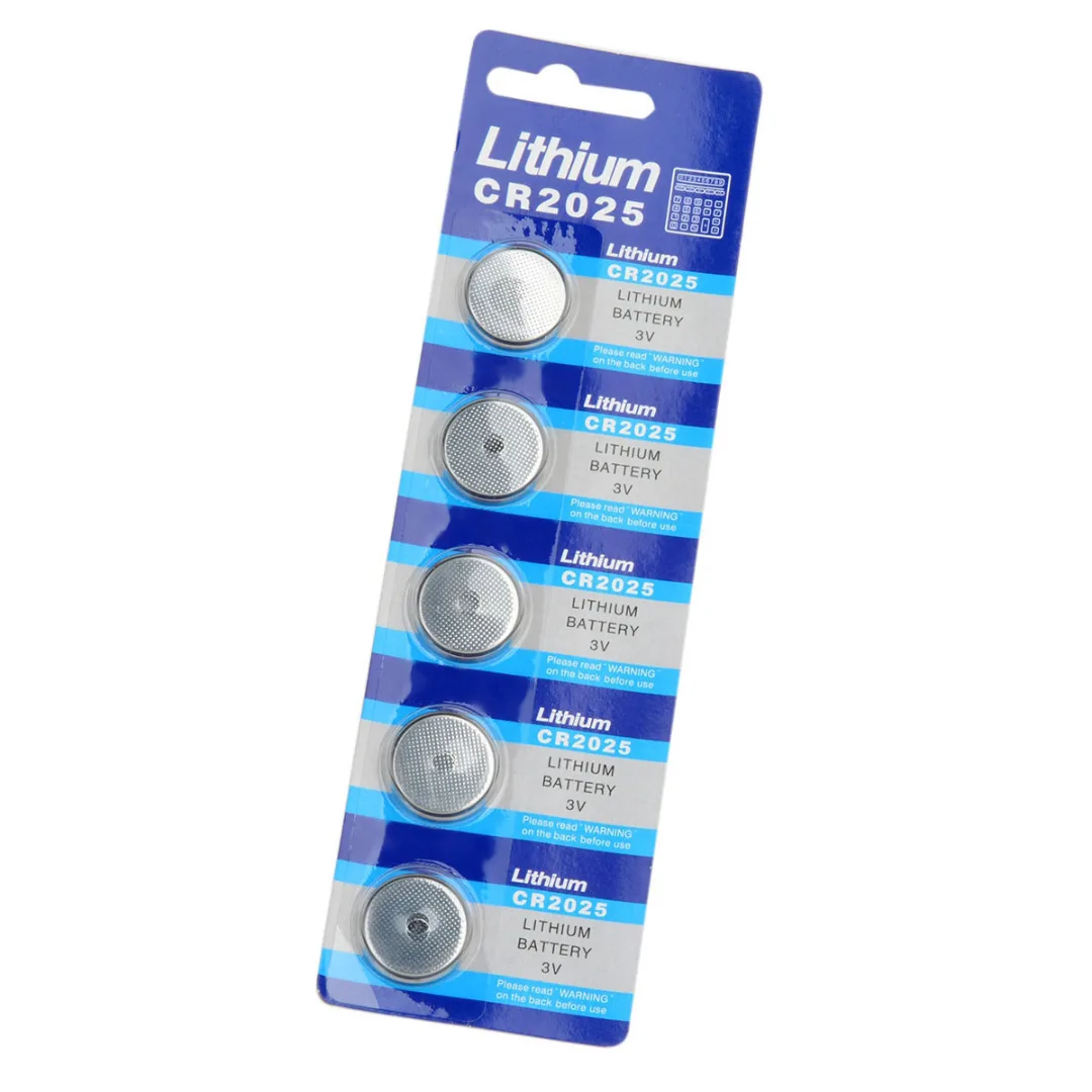 Mayitr 5pcs Professional CR2025 3 Volt Button Batteries 150mAh Lithium