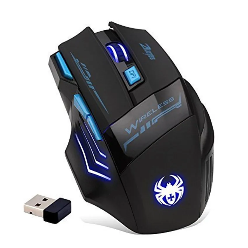 Zelotes F14LED Беспроводная игровая мышь оптическая компьютерная 2400DPI 2 4G ECHTPower Nighthawk 7D