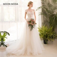 long half sleeve lace wedding dress high end 2018 bride simple font b bridal b font