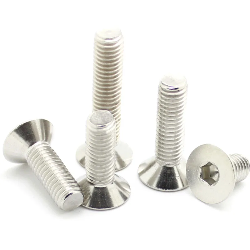 

10Pcs M2 M2.5 304 stainless steel countersunk/flat head hexagonal screw*4/5/6/8/10/12 DIN7991