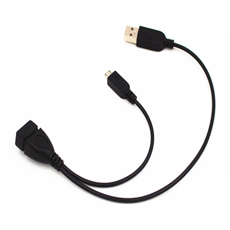 Micro USB 2,0 5-контактный кабель хоста OTG адаптер с USB Мощность для сотового телефона подставки для мобильных телефонов и планшетов внешний U диск читателя кабель