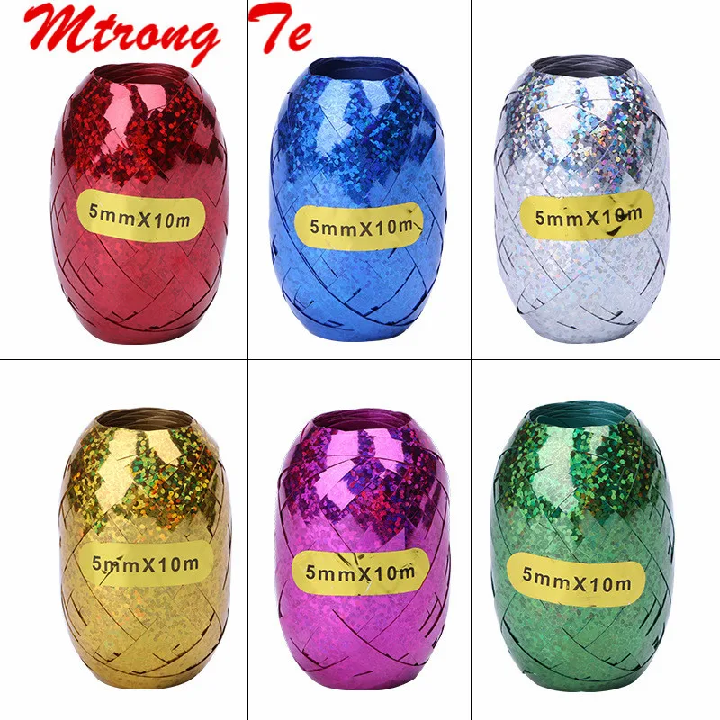 

6pcs 5mm*10m Balloon Rope Foil Balloon Laser White Rose Gold Ribbon Wedding Birthday Party Decoration Air Balloon Wrapping Tape