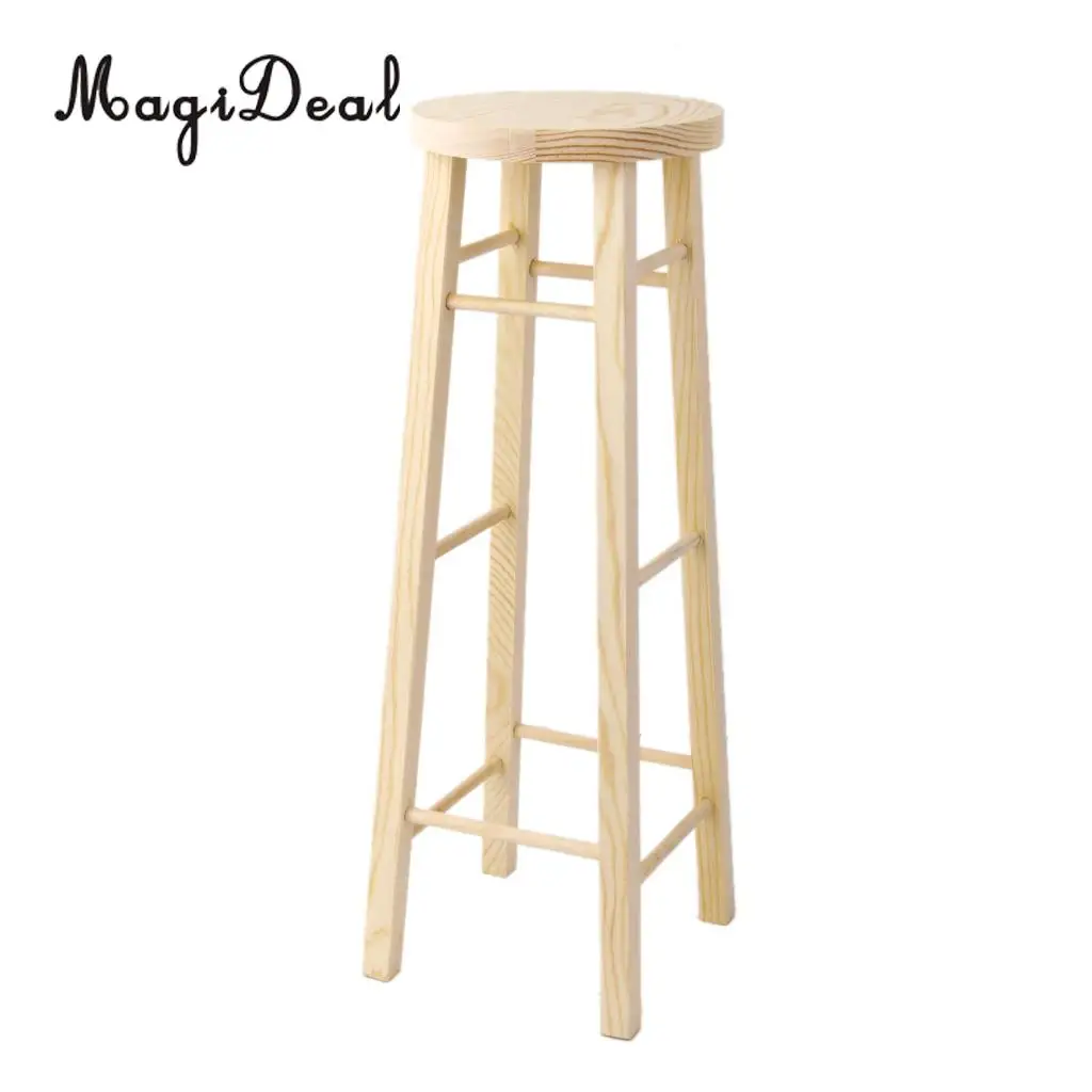 MagiDeal Brand New 1Pc Hair Stand Wooden Stick Supporter HIgh Stool H35.5cm for 1/3 SD BJD Doll House Room Decor Furniture Toy