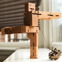 Neuheiten Holzwürfel Roboter Creative Magie DIY Montage Puzzle Bildungs Gehirn Teaser Spielzeug für Kinder Und Freunde