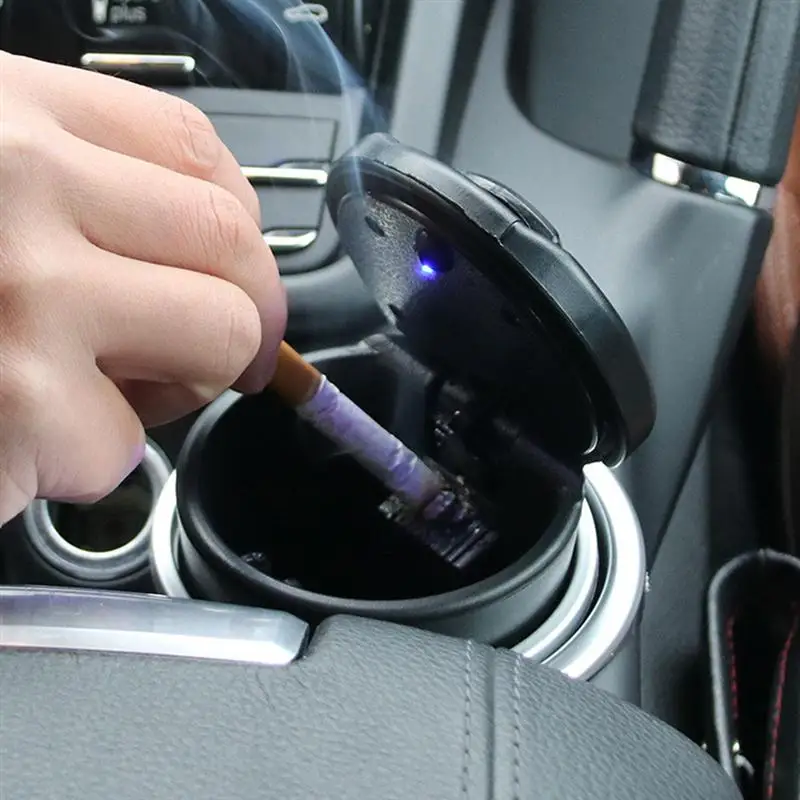 LUOEM LED Car Ashtray Smokeless Ashtray for Ease Smoking Cigarettes