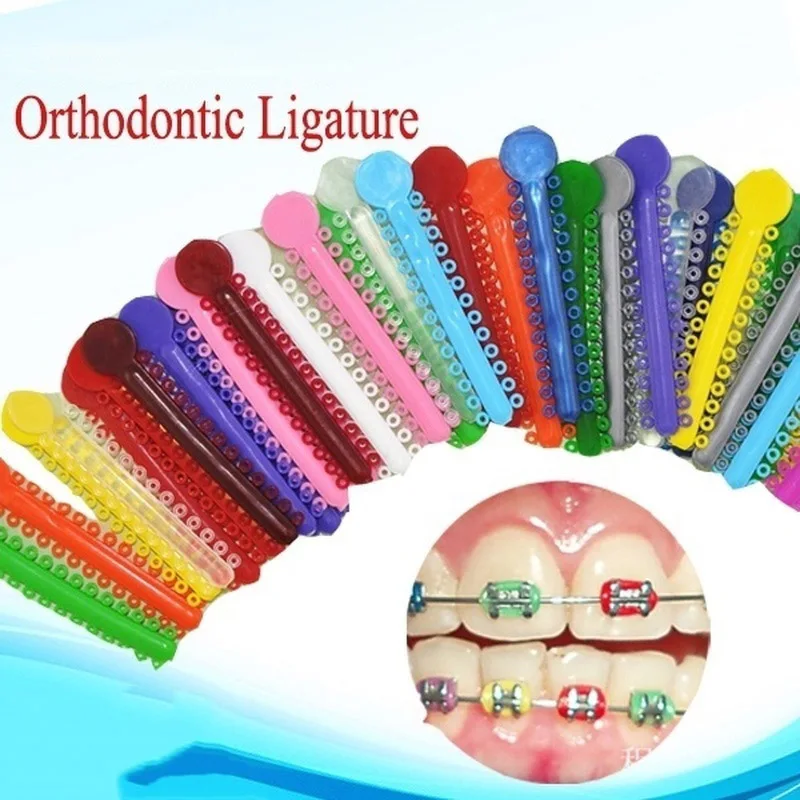 

10pcs Dental Orthodontic Ligature Ties Elastic Rubber Bands Tools Elasticity For Teeth Adult Orthodontic Braces Set