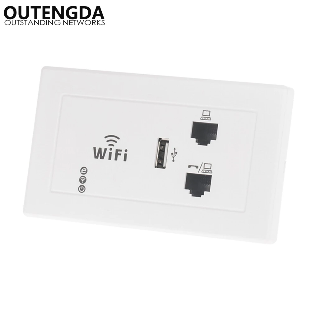 Стандарт США 118/120 тип в стене беспроводная точка доступа с портами RJ45/RJ11 Wi Fi