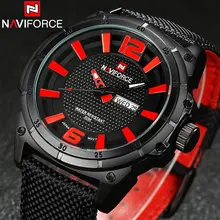 NAVIFORCE montres hommes militaire Sport Quartz montres de luxe marque mode casual auto date semaine 3ATM imperméable à l’eau en nylon montres