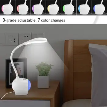 

New LED Table Lamp Smart Touch Sensor Flexible Desk Lamp Dimmer Colorful LED Light Reading Light USB power soure
