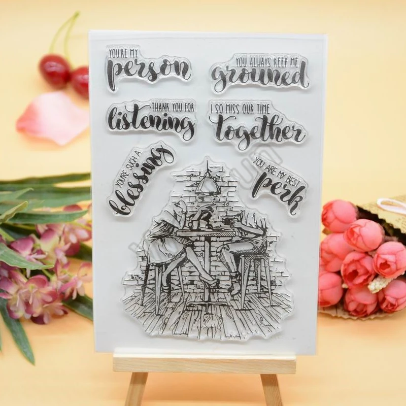 Relax Reading Person Clear Stamp Rubber Clear Stamp for Card Making