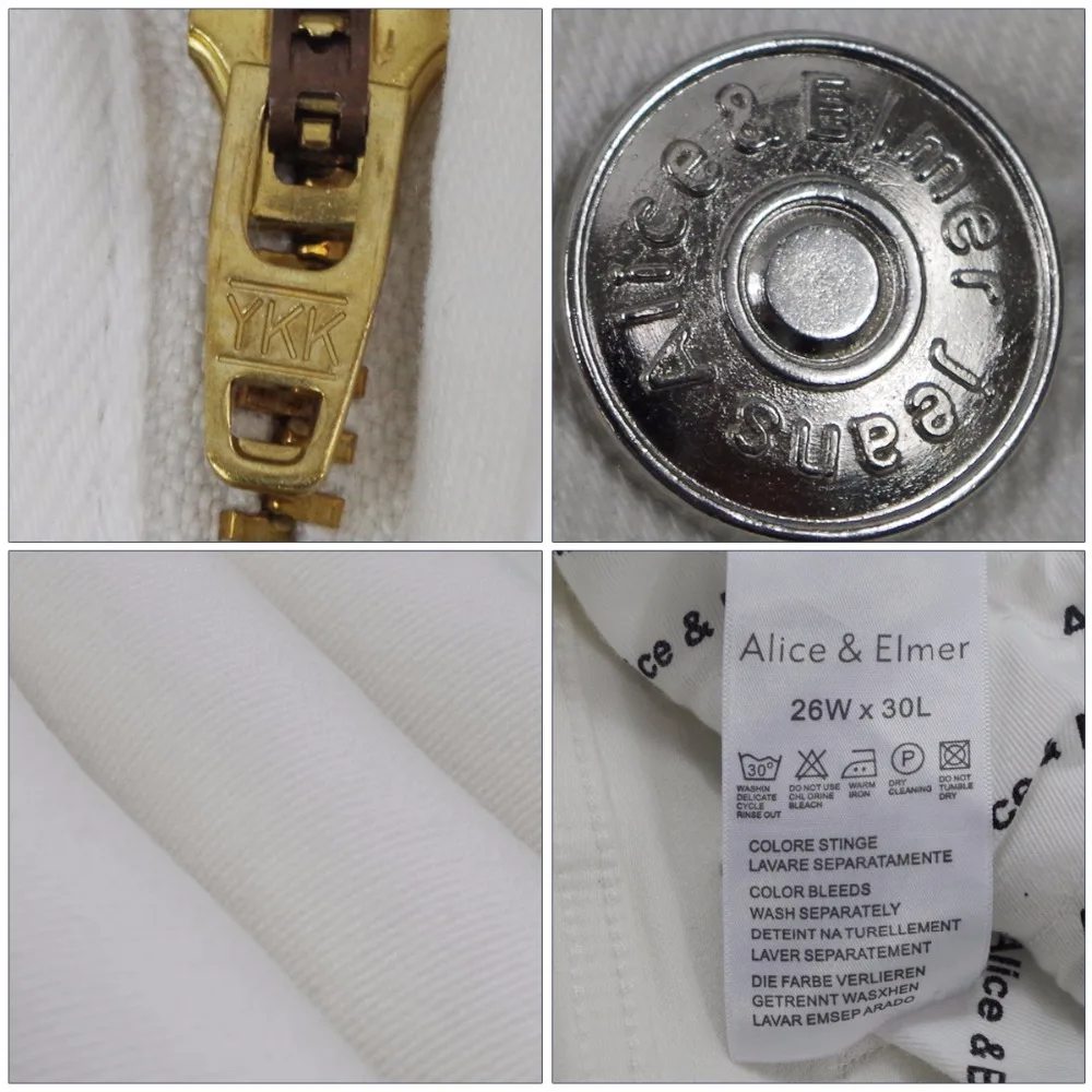 Alice & Elmer Skinny Jeans Woman Jeans For Girls Jeans Women High Waist Stretch Jeans Female Pants Shortened White