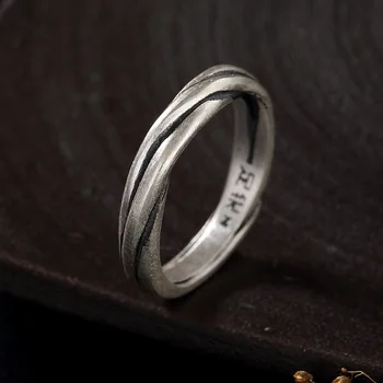 

Silver S990 Solid Silver Antique Matte Braided Ring, Personalized Joker, Ladies' Sterling Silver Open Ring Wholesale