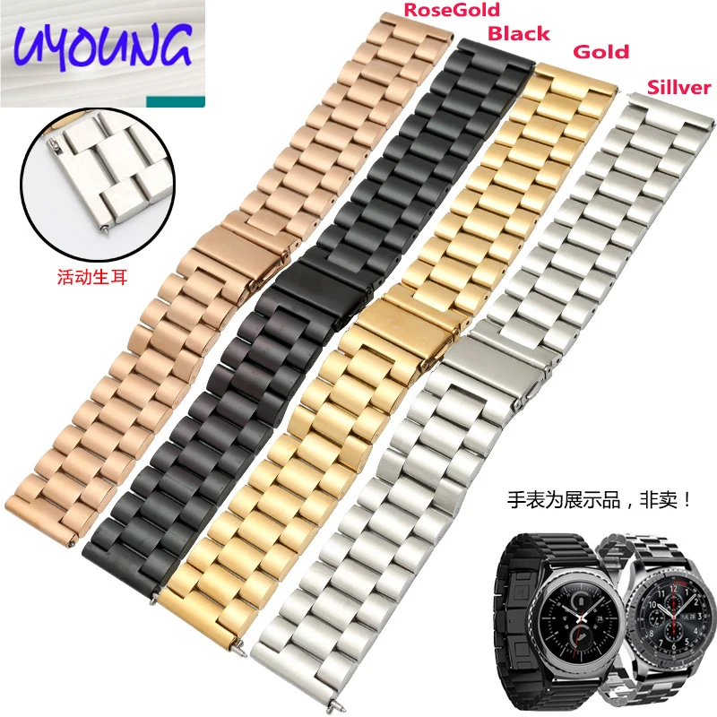 

Steel Bracelet Applicable Garmin fenix5/5S/5X Strap 20/22/26mm Steel Black Gold watch band best gift for husband