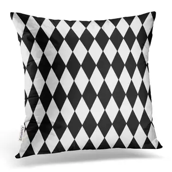 

Pillow Covers Black White Harlequin Pattern Pillowcases Square Hidden Zipper Home Cushion Pillowcase