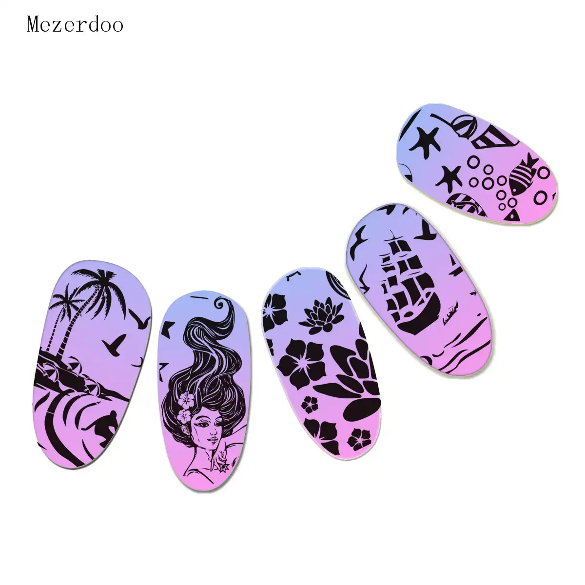 Detail Feedback Questions About Mezerdoo Mermaid Nail Stamp Design