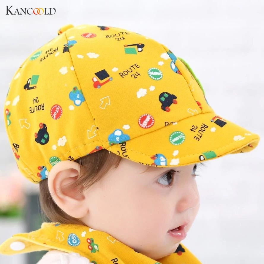 

2017 Summer Cotton Comfortable Hats Cute Casual Car Cartoon Soft Eaves Baseball Cap Babywear Boy Beret Baby Girls Sun Hat AP204