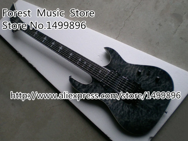 Cheap China Custom Shop Grey Quilted Guitar Body 7 String Electric Guitar Left Handed Available