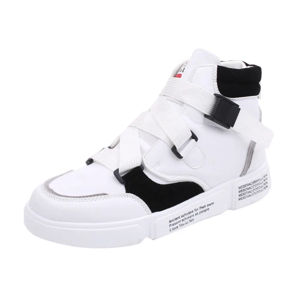 Мужская трендовая спортивная обувь CHAMSGEND, универсальная удобная обувь в стиле хип-хоп, Повседневная легкая обувь для бега - Цвет: Белый