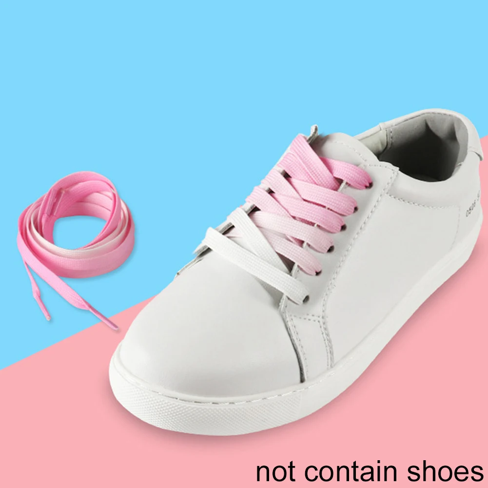

Colorful Gradient Shoestring Durable Flat Shoelace Rainbow Ramp Vivid Colors Seven Colors to Choosen Great for Mix and Match