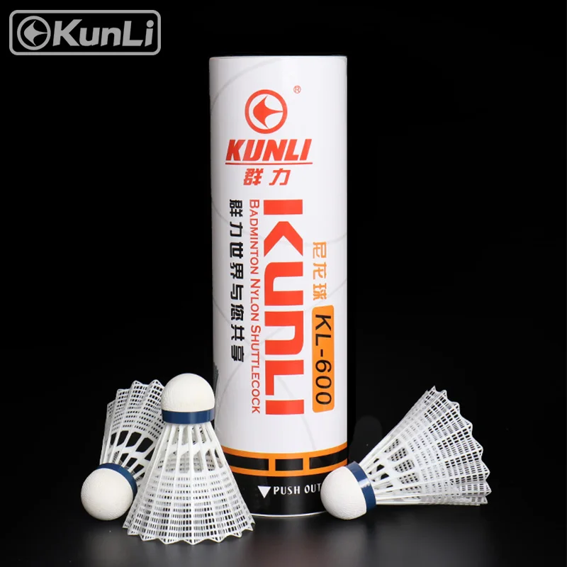 Free Shipping Kunli Badminton shuttlecocks KL-600 nylon ball Feather for training Super durable | Спорт и развлечения