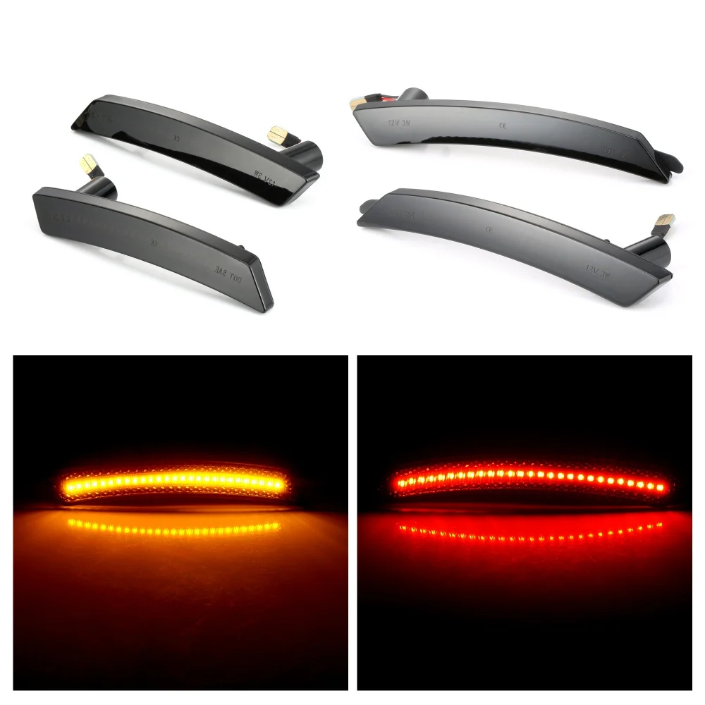 

4pcs Led Front Amber Rear Red Side Marker Lights For BMW Mini Cooper R55 R56 LCI R57 R58 R59 R60 R61 Turn Signal