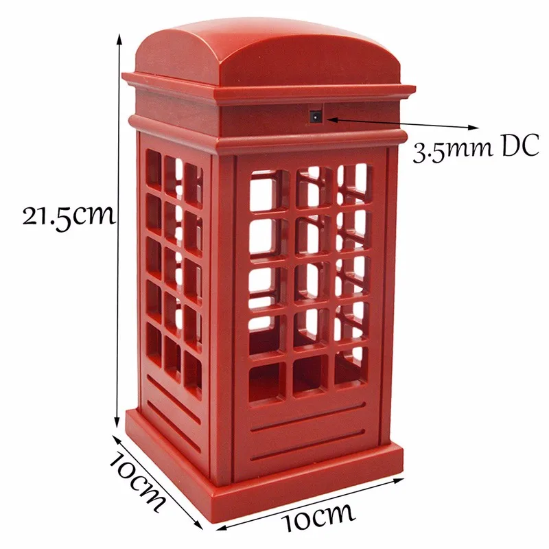 Venda de Poupança de Energia Cabine de Telefone Lâmpada de Mesa de Cabeceira Retro Londres Noturna Bateria Dupla-uso Led Luz Usb 10 telephone booth