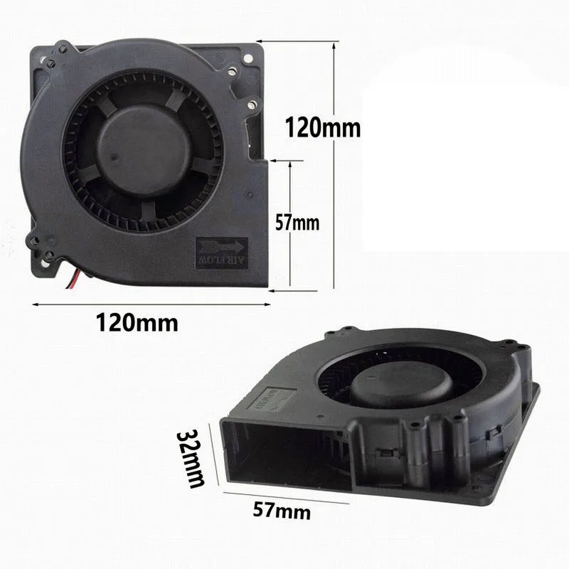 Двойной шар DC5V 12 в 24 в 48 в 120 мм 120X120X32 мм 12032 турбо вентилятор сумка-холодильник на сиденье автомобиля вентилятор охлаждения