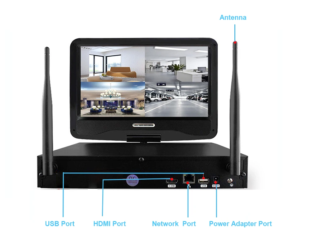 IMPORX 8CH 1080P Беспроводной NVR комплекты 1" ЖК-монитор 2MP wifi Водонепроницаемая ip-камера CCTV система P2P видео безопасности наборы для наблюдения