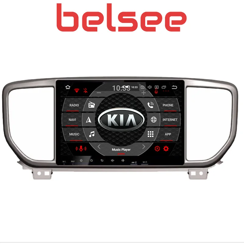 Belsee " ips сенсорный экран Восьмиядерный Android 8,0 2 Din стерео радио DVD плеер Мультимедиа Авто головное устройство для Kia Sportage