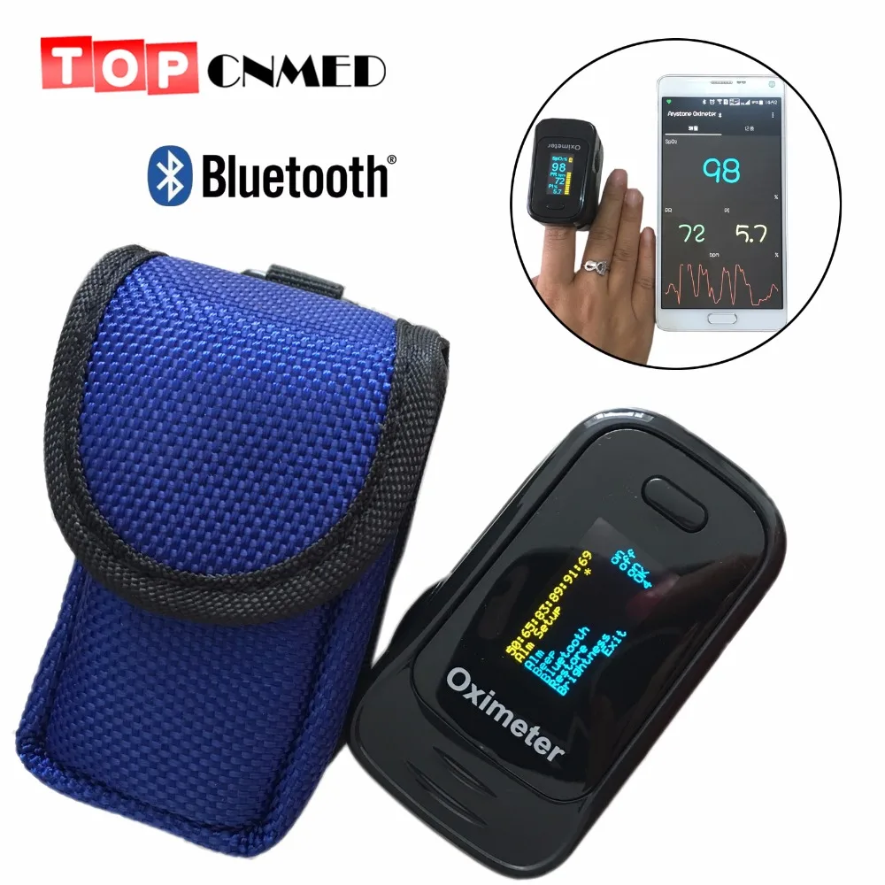 Andriod приложение мобильный телефон Bluetooth 4 0 OLED пальца Пульсоксиметр палец SPO2 PR