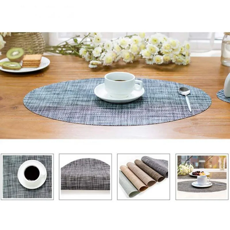 

2019 New Non-slip anti-scalding bowl mat 1 Pcs Household Items PVC Solid Color Table Mat Set Kitchen Hot Pads Placemat Bar Mat