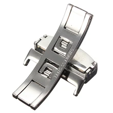 Красивый дизайн, 6 размеров, застежка-бабочка из нержавеющей стали, ремешок для часов, раскладная пряжка 14 мм