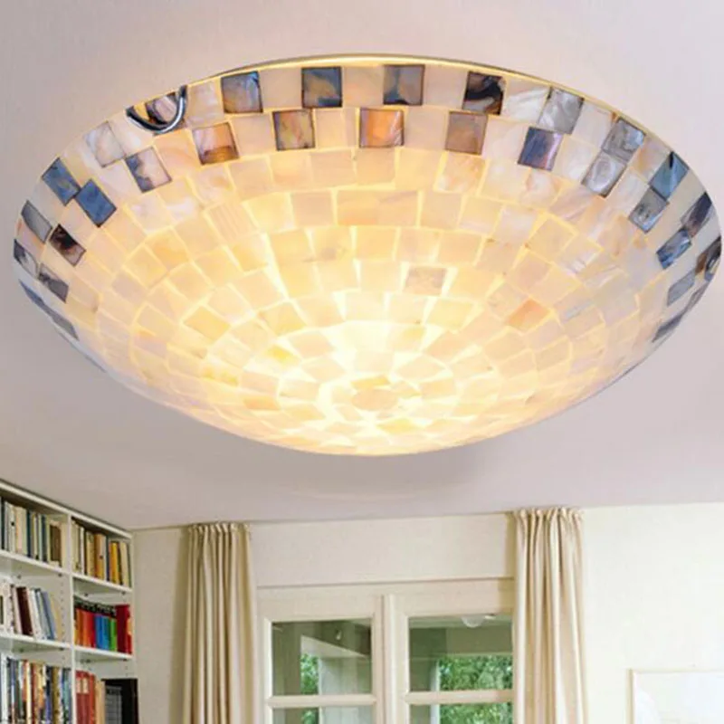 

Mediterranean Simple Shell Bedroom Ceiling Light LED Home & Office & Commercial Interior Ceiling Light 110-240V