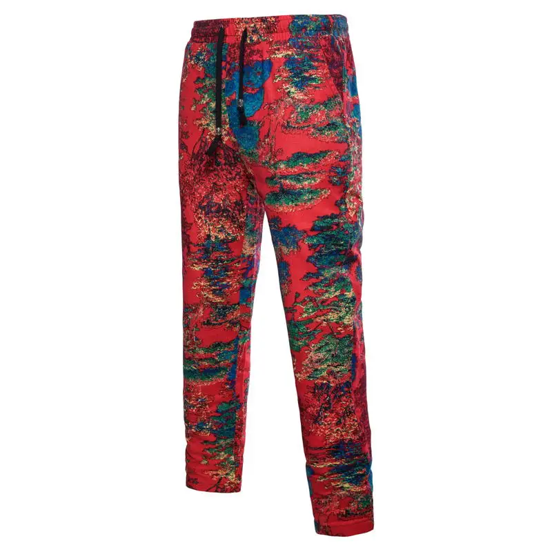 

Men Drawstring pant In 21 Colors 2019 Summer Men Lace-up Ankle-Length Flower Pants Large Size M - 5XL
