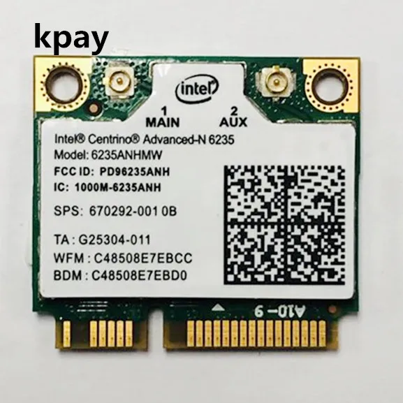 

Dual Band 300Mbps 6235ANHMW Mini PCI-E Laptop Wireless WiFi Card For Intel centrino advanced-N 6235 Bluetooth 4.0 Network Card