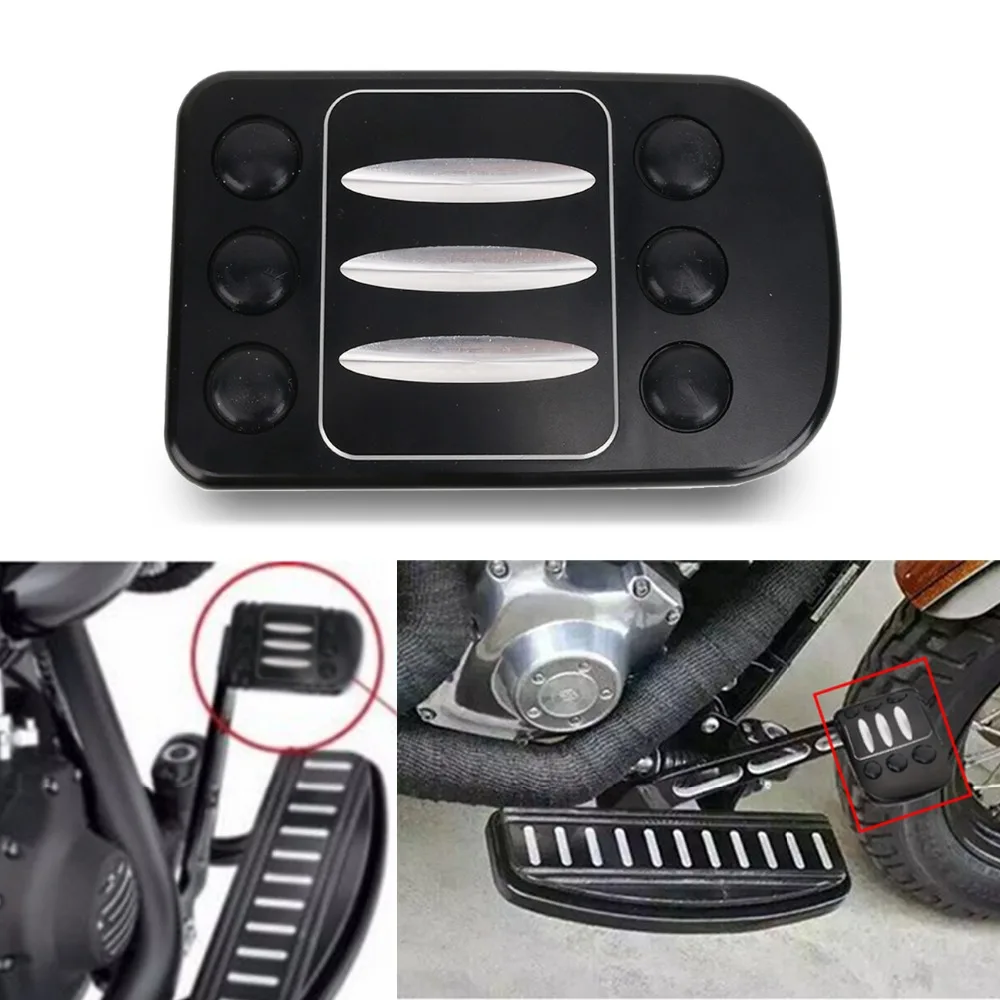 Black CNC Aluminum Motorcycle Brake Pedal Pad Cover For Harley HD 1980