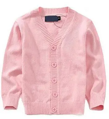 Г. Осенне-весенний Детский кардиган ярких цветов; модные свитера для мальчиков; хлопковая однобортная куртка для маленьких девочек; Детская школьная одежда - Цвет: Розовый