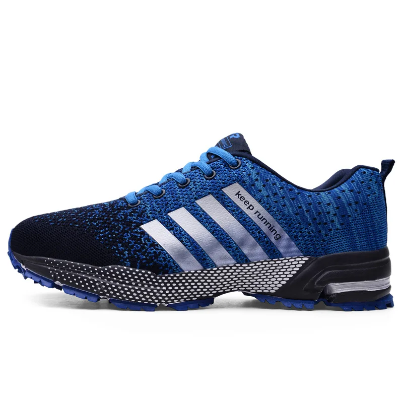 Спортивная обувь для бега для мужчин и женщин; Легкие дышащие кроссовки на воздушной подушке; дизайнерская прогулочная спортивная обувь; кроссовки; обувь - Цвет: 8702-Blue