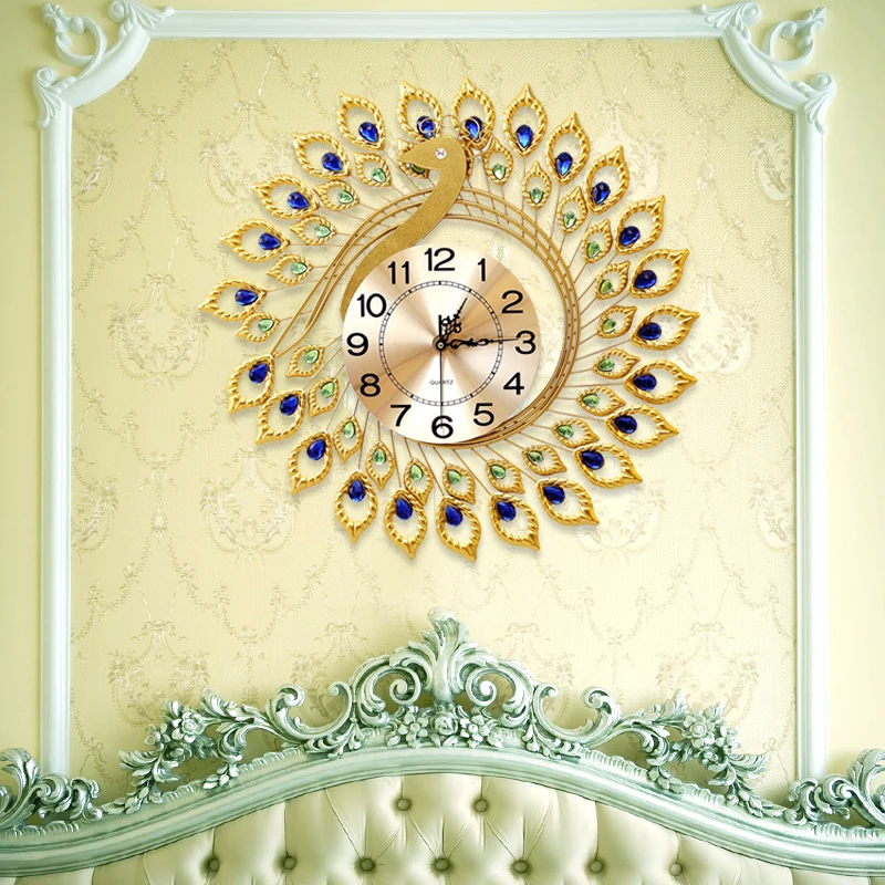 Классические настенные часы Павлин цифровые бесшумные настенные часы для гостиной/спальни настенные часы Современный дизайн Свадебный домашний декор настенные часы