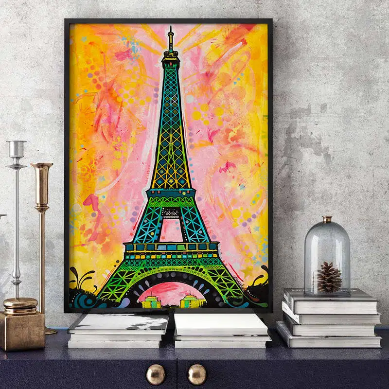EiffelTower HD Печать на холсте Морден абстрактная живопись маслом домашний офис