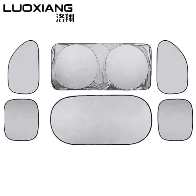 6 Pcs/Set Silver Aluminium Foil Flap Car Sun Shade Window Car Curtain
