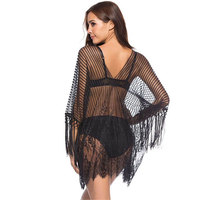 white sheer cover up dress