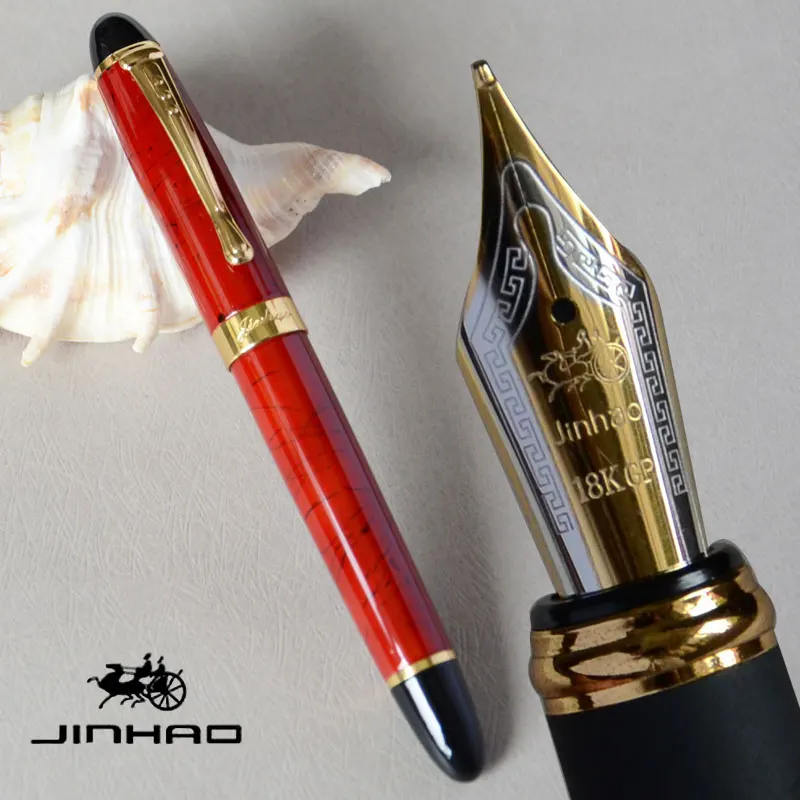 IRAURITA перьевая ручка JINHAO X450 темно-зеленый и золотой 18 KGP 0,7 мм перо с широким основанием полностью металлический синий красный 21 цвет и чернила JINHAO 450 - Цвет: as picture show