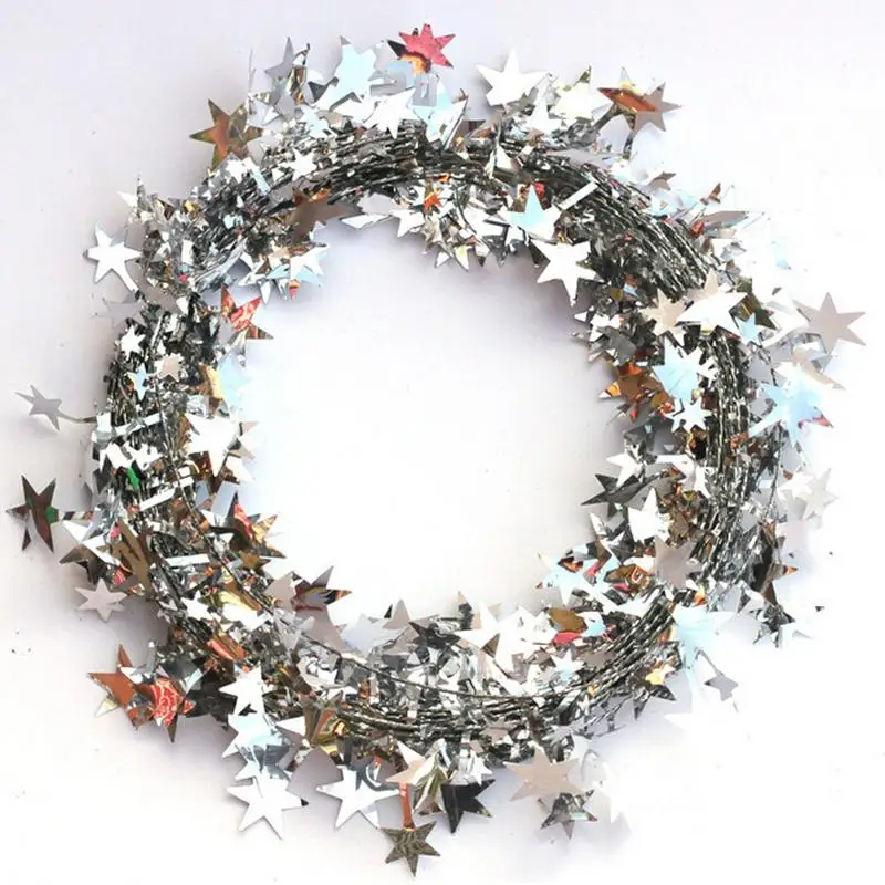

Hanging Star Pine Tinsel Garland Christmas Decoration Ornament Garland Christmas Decoration Christmas Tree 5Colors 5M
